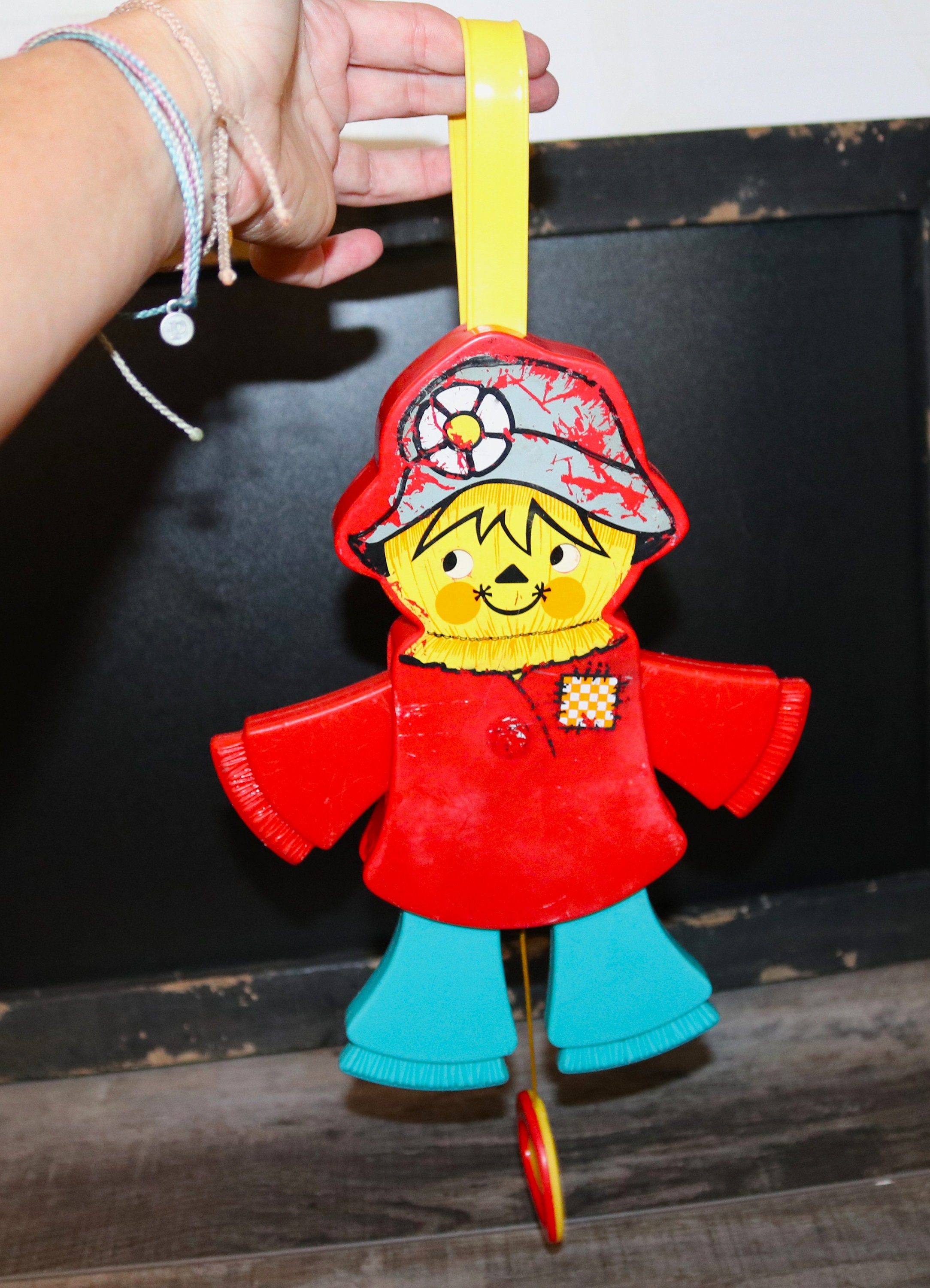 Vintage 1978 Fisher Price Scarecrow Jumping Jack Toy Crib Toy Etsy