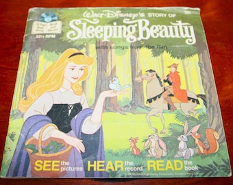 Walt Disney's Story of Sleeping Beauty - 24 page Book & 33.3-RPM Record- See Hear Read 1977