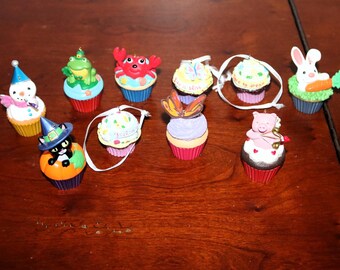 Choose Your Fave: Hallmark Keepsake Cupcake Ornaments Excellent 2015 2016 Genuine Hallmark + 4 Unbranded Resin - Will Combine Shipping