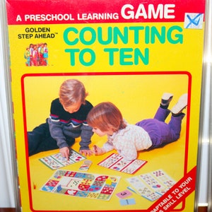 New Vintage 1980s Golden Step Ahead Preschool Learning Games: Choose from Counting To Ten / Shapes and Colors / Signs of Safety NIB image 2