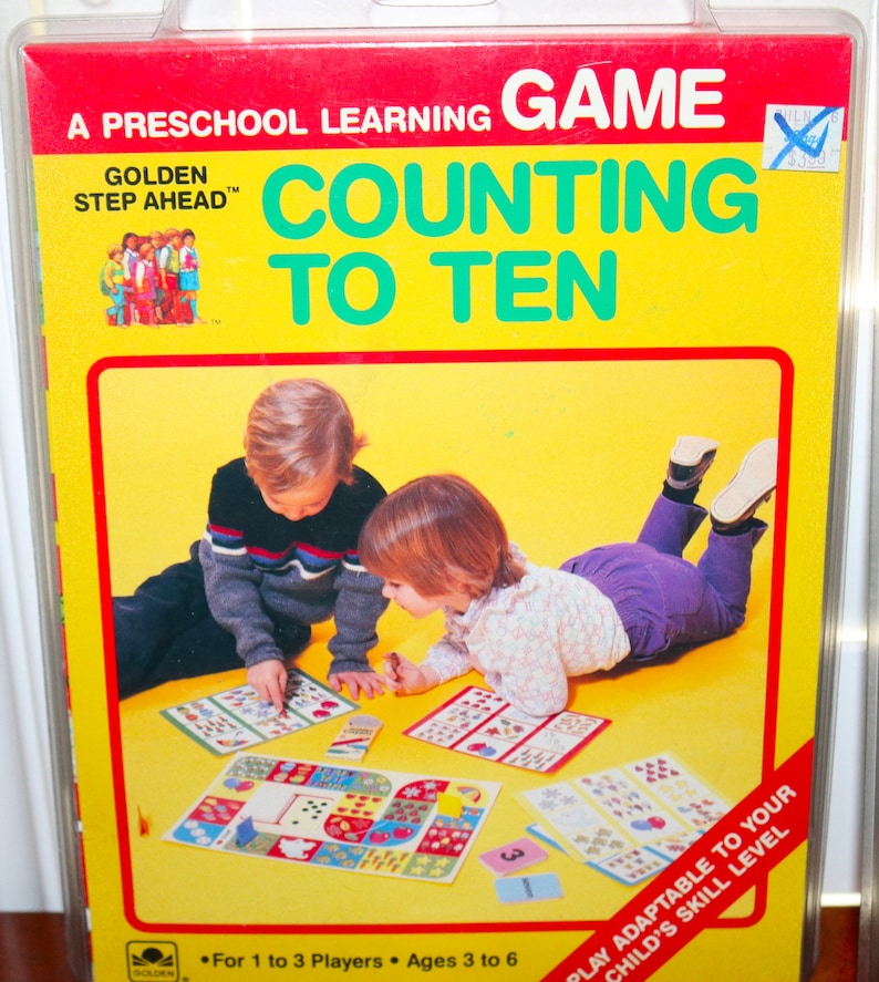 New Vintage 1980s Golden Step Ahead Preschool Learning Games: Choose from Counting To Ten / Shapes and Colors / Signs of Safety NIB image 2