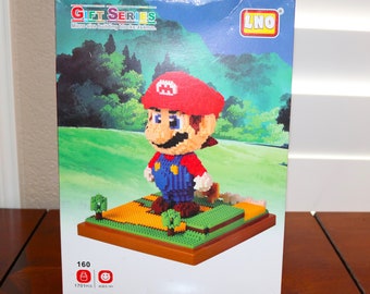 LNO Large Mario Block Figure Building Toy Set - Contents 2000 Pieces, Completed Size 8&quot; Tall - 14+ Years Old - Will Combine Shipping