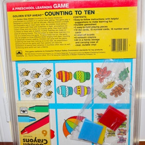 New Vintage 1980s Golden Step Ahead Preschool Learning Games: Choose from Counting To Ten / Shapes and Colors / Signs of Safety NIB image 8