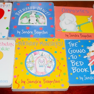 Livros cartonados vintage hilários - Sandra Boynton - Escolha o seu favorito! Presentes de aniversário dos anos 80 e 90! Presentes para chá de bebê!