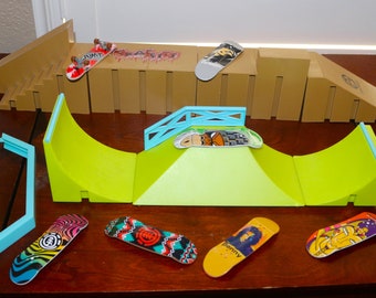 Finger Skateboard Ramp Set – Inkl. Mini Skateboards, Fahrrad, Faltbare Rampe, Aus ABS-Kunststoff, Für Kinder Ab 6 Jahren