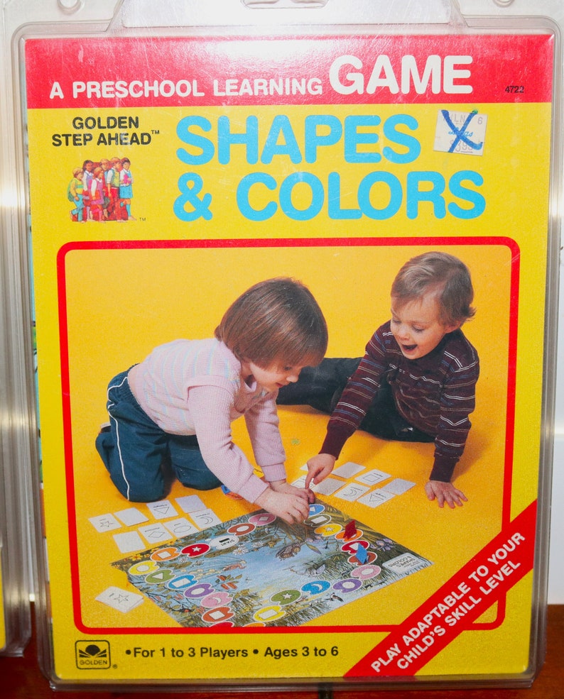New Vintage 1980s Golden Step Ahead Preschool Learning Games: Choose from Counting To Ten / Shapes and Colors / Signs of Safety NIB image 3