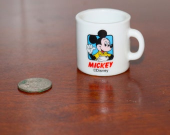 Genuine Disney Small Ceramic Miniature Mini Coffee Mug Mickey Mouse Vintage