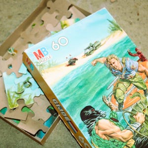 Vintage GI Joe Puzzle: Chuckles Vs Croc Master, 1987 MB, Complete