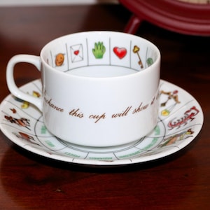 Vintage Fortune Telling Cup & Saucer, Astrology Signs Tea Leaf Reading, Zodiac Cup, International Collectors Guild - Will Combine Shipping