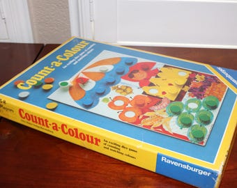 Juego de mesa vintage Ravensburger Count-a-Colour para 2-4 jugadores, de 3 a 8 años