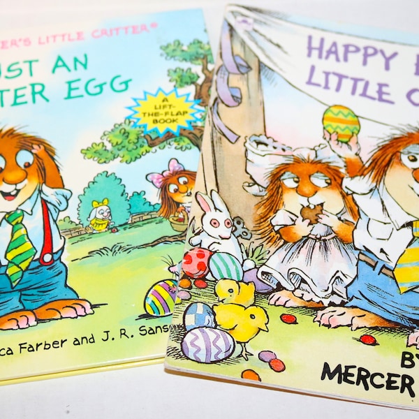 Easter with Little Critter!  Set of 2 Holiday Books by Mercer Mayer - HC Lift-the-Flap, Softcover