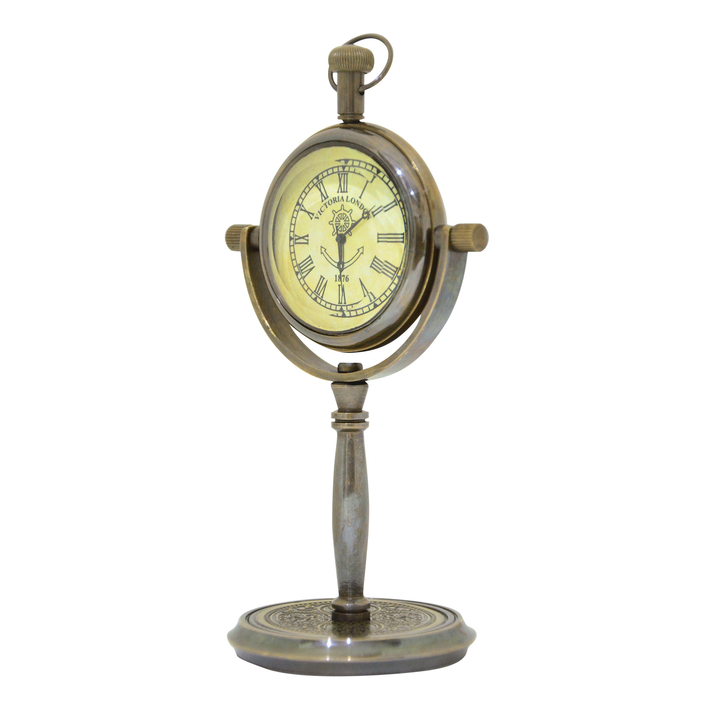 Brass Table Clock Antique Nautical Home & Office Gift Etsy