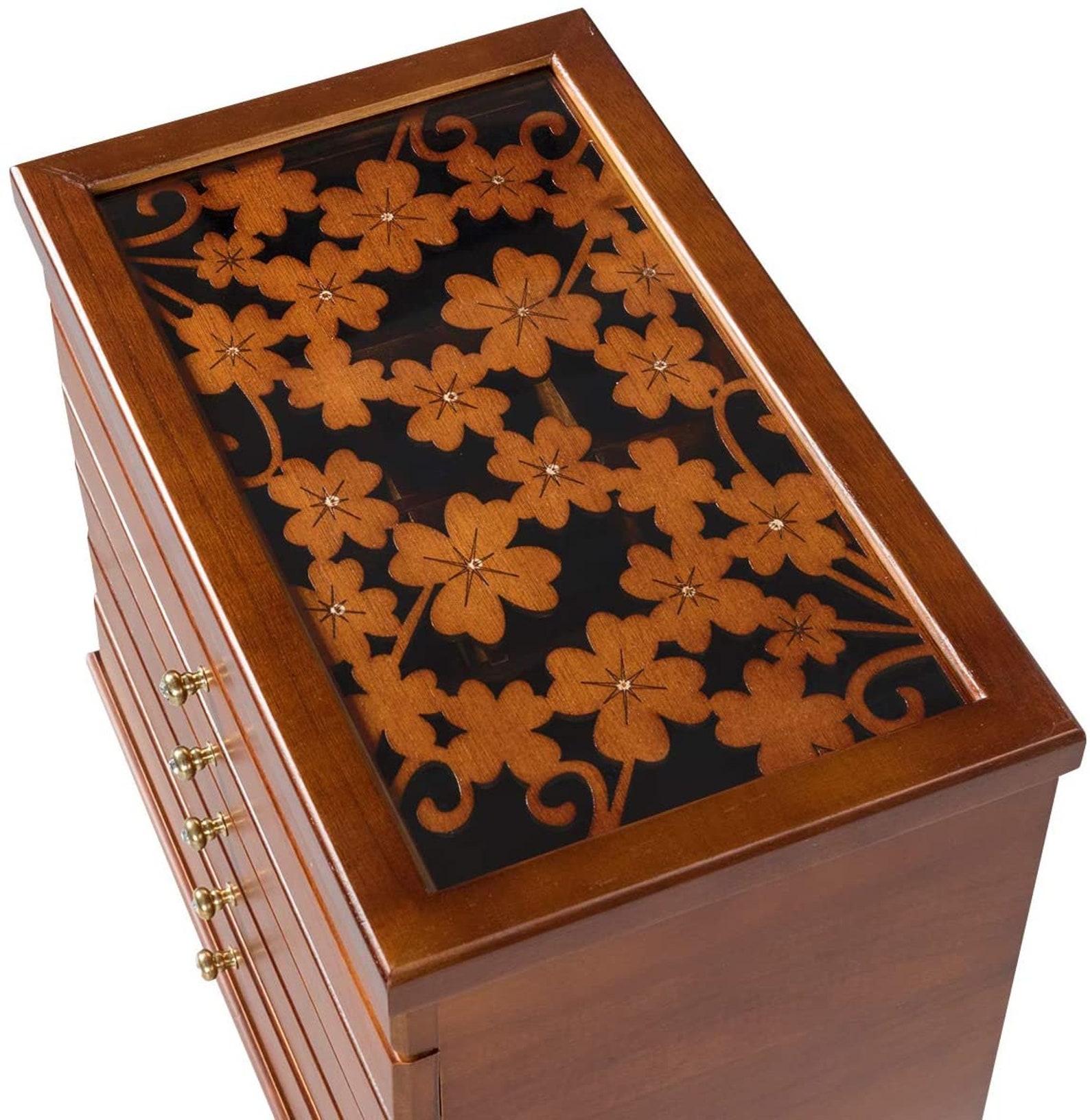 6 Layers Wooden Carved Jewellery Box High Capacity Jewelry Etsy