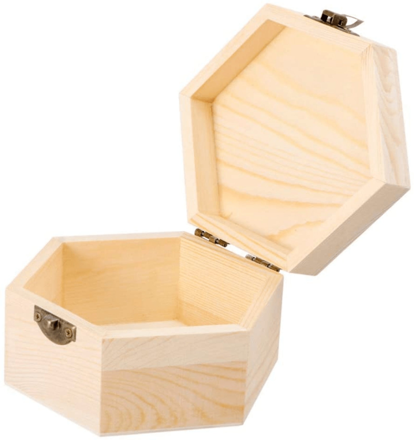 AREEVA 2pc Wood Craft Box Hexagon Wooden Jewelry BoxStorage Etsy