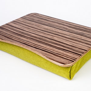 Olive Veneered Plywood Laptop Bed Tray: Foam Pillow Stand