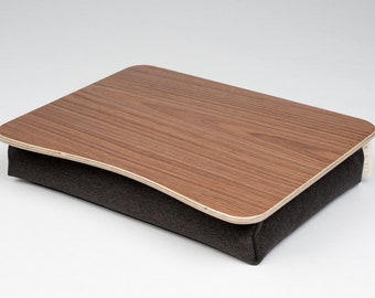 Walnut Laptop Bed Tray: Padded Lap Desk