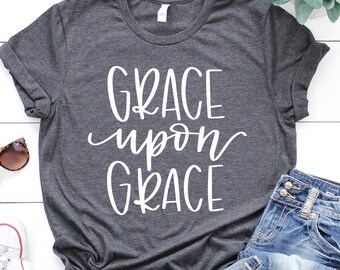 Grace Upon Grace SVG Grace Cut File Christian SVG archivo Silhouette Cricut SVG Hand Lettered Printable Caligraphy Grace Verse Cutting File