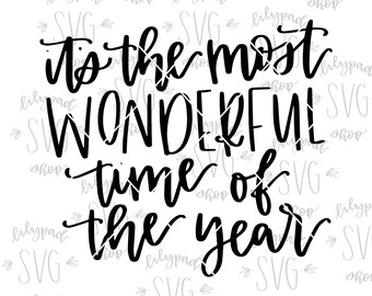Die meisten wunderbare Zeit des Jahres SVG schneiden Datei Kontur Svg Cricut geschnitten Datei Weihnachten Svg-Dateien Weihnachtslied Svg Weihnachtslied