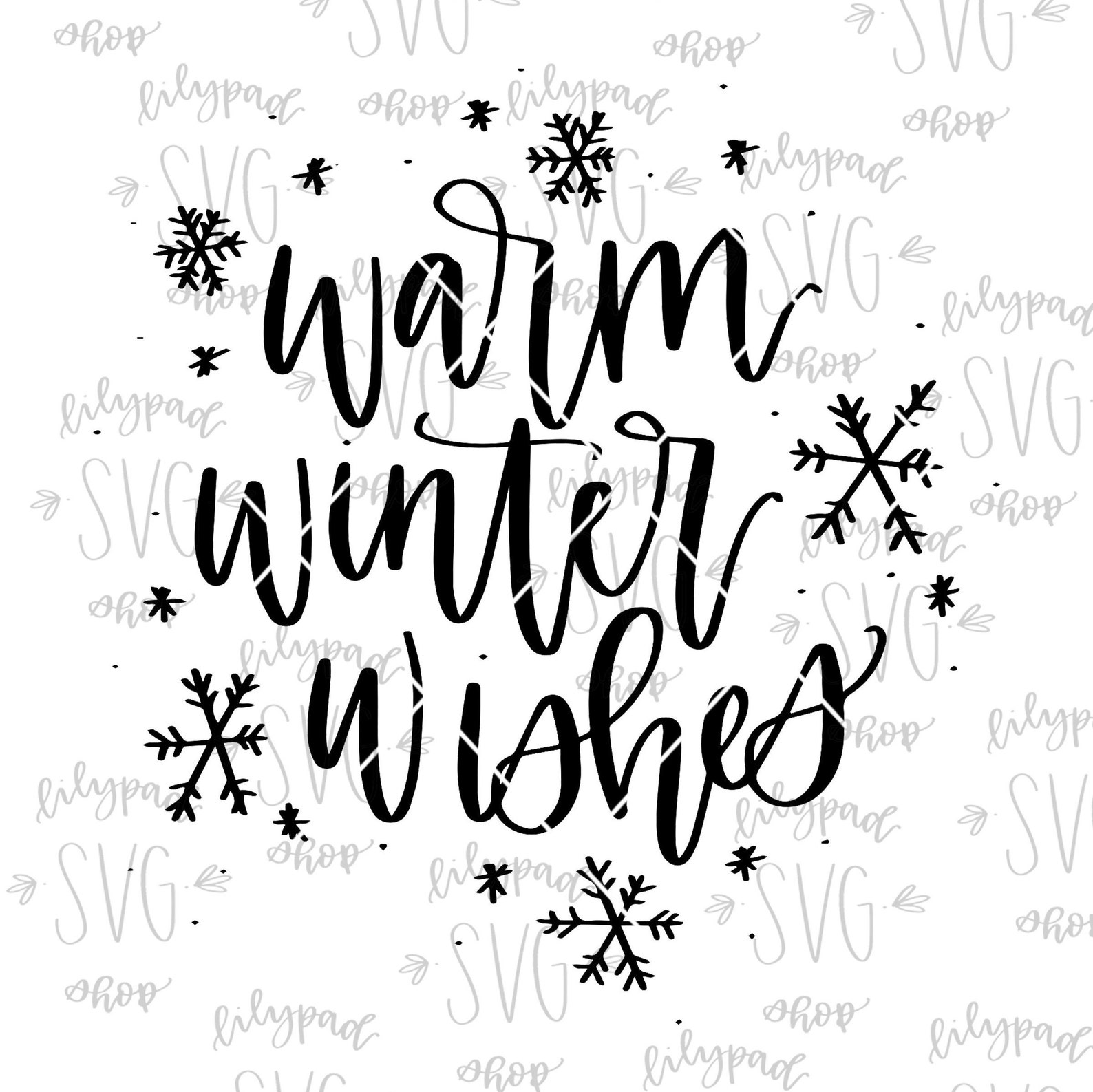 Warm Winter Wishes SVG Winter Cut File Silhouette File Cricut SVG ...