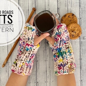 The Two Roads Fingerless Mittens Tunisian Crochet Pattern