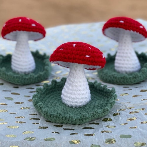 Crochet Mushroom Jewelry Holder/dish for Room and Room Decor Etsy