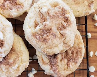 White Chocolate Snickerdoodle Cookies – Soft & Chewy 2oz Cookies (Dozen) – Gourmet Bakery Cookies – Fresh Baked Cookie Gift Box