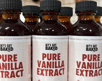 Bourbon Vanilla Extract - Small Batch Pure Vanilla - Madagascar Bourbon Vanilla Beans - Homemade Baking Extract - 2oz Gift Bottle
