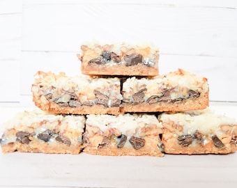Magic Bars – Classic 7 Layer Bars – Gourmet Bakery Dessert Bars – Fresh Baked Gift Box – 8 pack