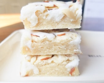 Almond Shortbread Bars / Care package for her / Care package for him / Edible Gifts / Gourmet Food / Shop Sweets