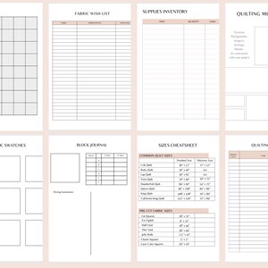 Quilting Projects Planner &amp; Tracker, Sewing Tracker for Quilting ...