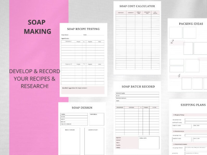 Editable Soap Making Business Planner Soap Making Business Planner Soap
