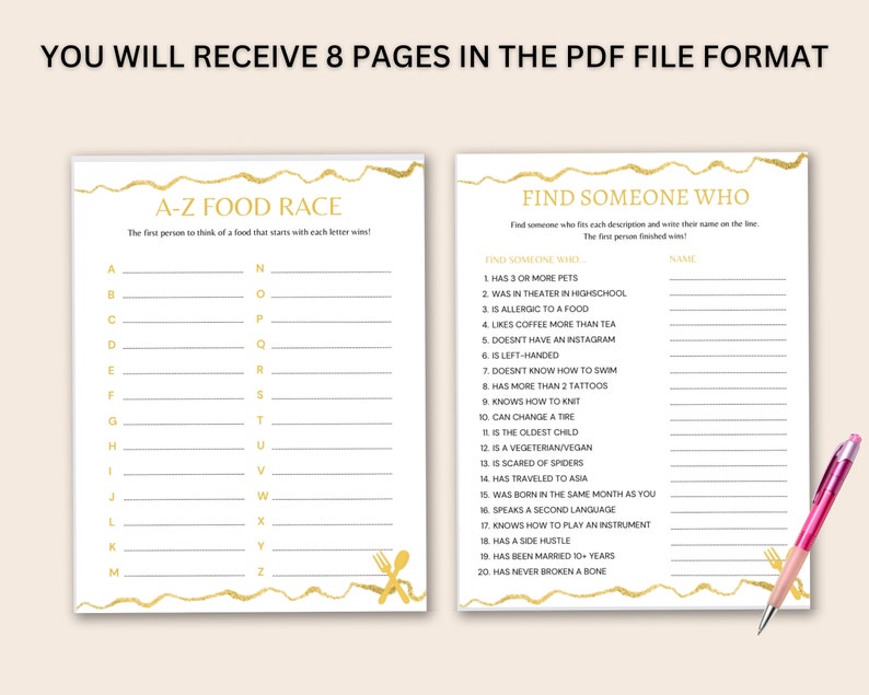 Dinner Party Games, Printable Dinner Party Games, Dinner Party