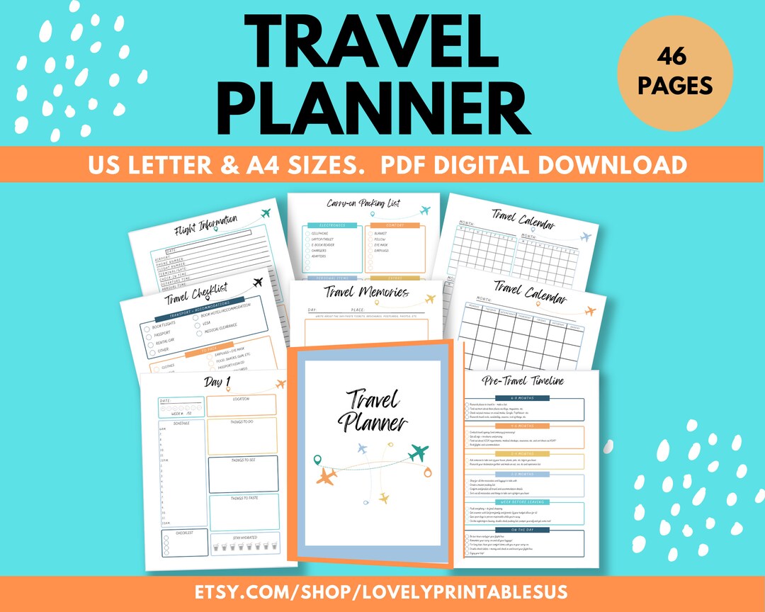 Travel Planner, Travel Journal, Vacation Planner, Travel Vacation