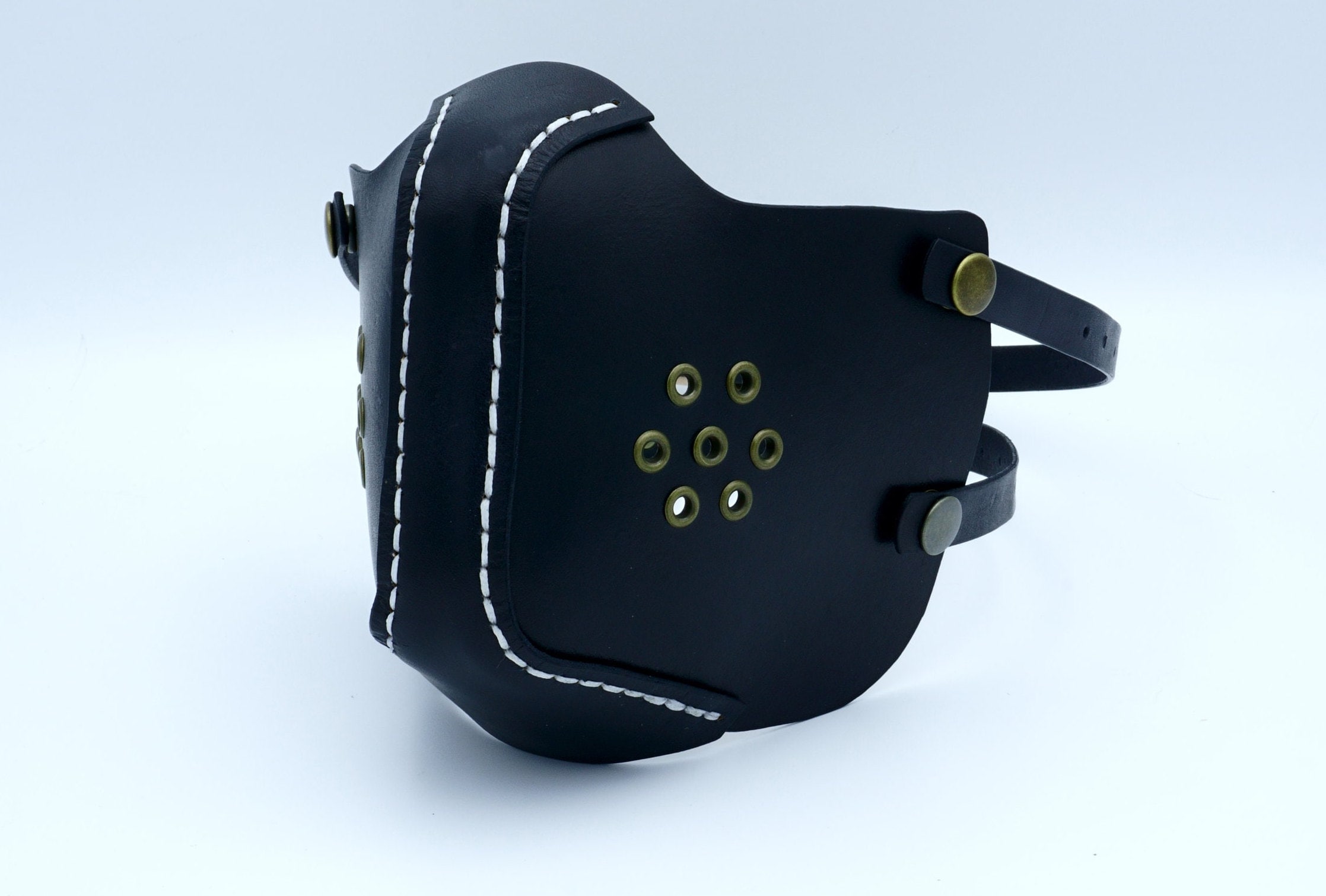 Leather Mask Black Leather Protective Face Mask. Leather Etsy