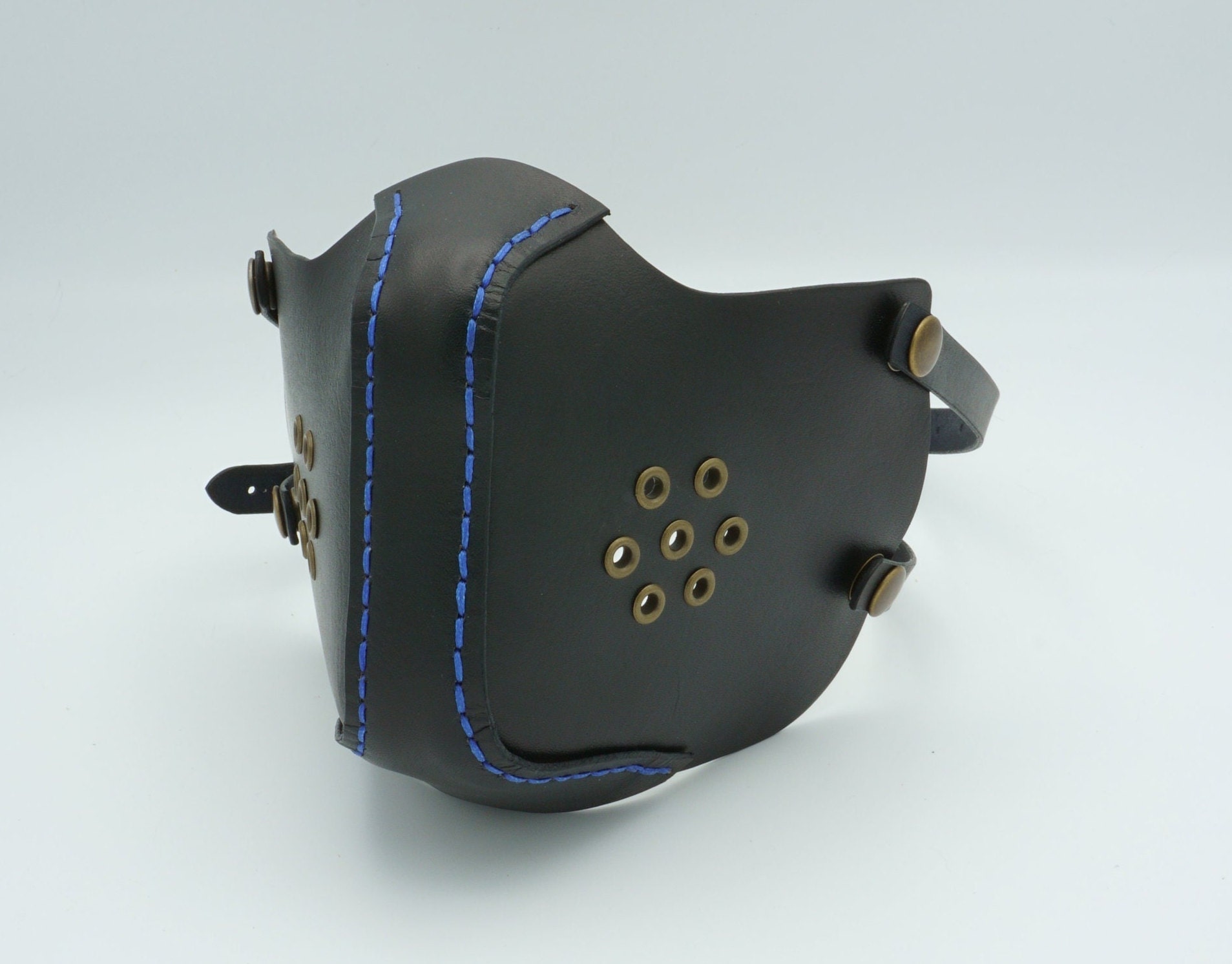 Leather Mask Black Leather Protective Face Mask. Leather Etsy