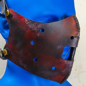 Leather Mask, Hannibal style Mask. Horror movie mask hand made. Ready to ship.