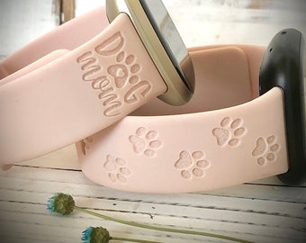 Dog Mom watch Band Dog Engraved watch Band Personalized Watch Band Monogrammed Silicone Band Dog mom watch band