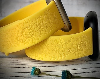 Engraved watch Band Sunflower Engraved watch Band Personalized Watch Band Monogrammed Silicone Band Sunflower watch band
