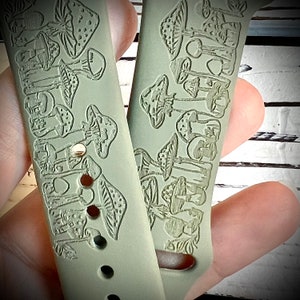 Mushroom watch Band Fungus watch Band Plant Watch Band Silicone Band forrest watch band outdoor watch band