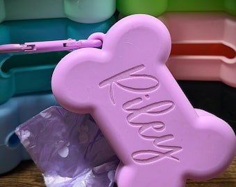 Personalized Dog bag Dog waste bag clip dog poop bag holder personalized dog poop bag holder
