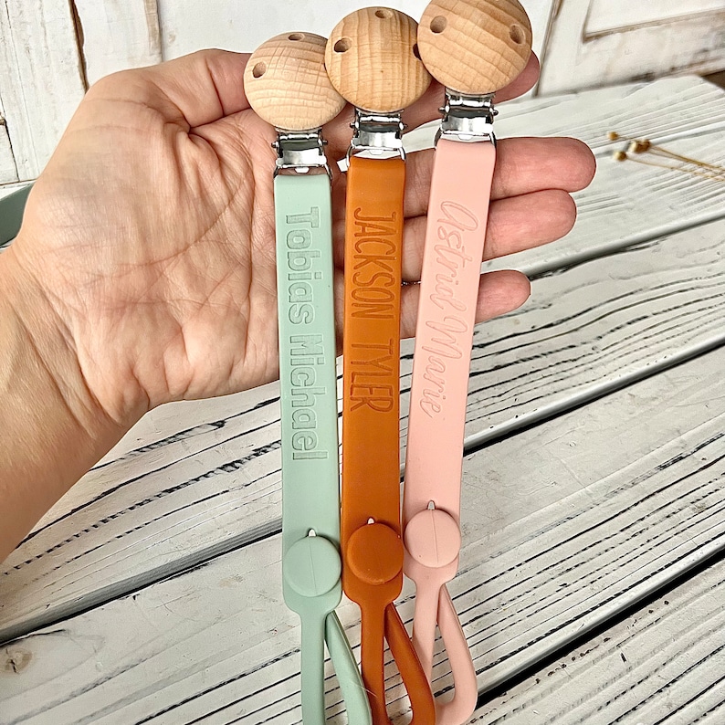 Pacifier Clip Pacifier Holder Binky Clip Binky Holder Personalized Pacifier Holder Personalized Baby GIft immagine 6