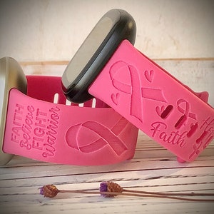 Cancer Awareness Engraved watch Band cancer watch Band Breast cancer ribbon watch band cancer engraved watch band cancer survivor