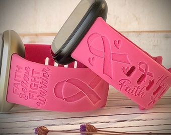 Cancer Awareness Engraved watch Band cancer watch Band Breast cancer ribbon watch band cancer engraved watch band cancer survivor