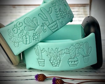 Cactus watch Band engraved cactus Watch Band cacti watch Band cactus watch band dessert watch band