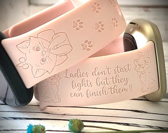 Marie cat watch Band disney watch Band Personalized Watch Band Monogrammed Silicone Band cat engraved watch band