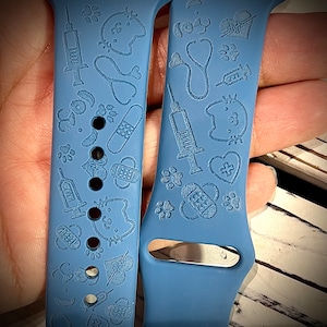 Veterinarian Engraved watch Band vet watch Band Personalized Watch Band Monogrammed Silicone Band vet assistant watch band