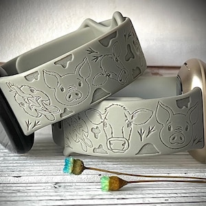 Farm watch Band Farm Engraved watch Band Personalized Watch Band Monogrammed Silicone Band Farm watch band Chicken Watch band