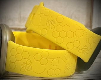 Bee watch Band honeycomb watch Band bee engraved watch band honey bee watch band