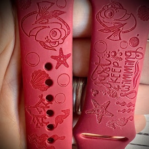 Dory Engraved watch Band Dory watch Band Personalized Watch Band Monogrammed Silicone Band fish watch band Nemo Watch band
