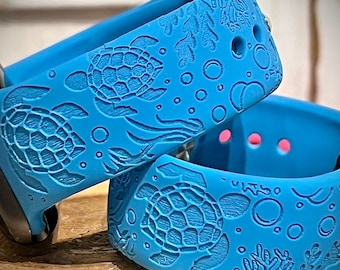 Turtles Watch Band turtles Silicone Band tortoise watch band sea life watch band ocean watch band